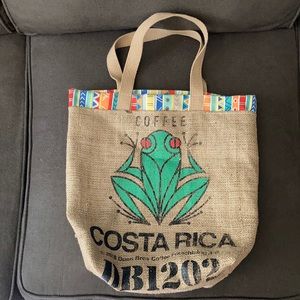 Coffee sack repurposed into tote.